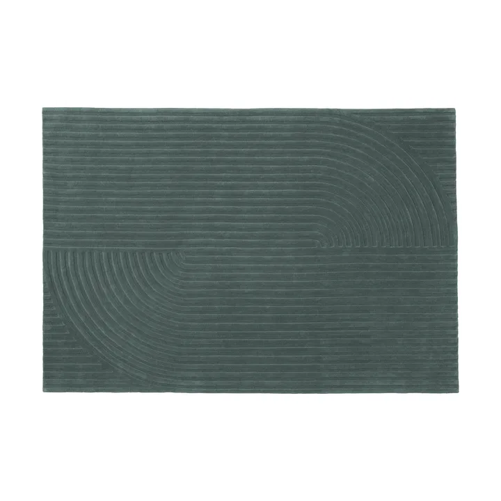 Relevo Rug Quattro wool rug - Dark green, 170x240 cm - Muuto