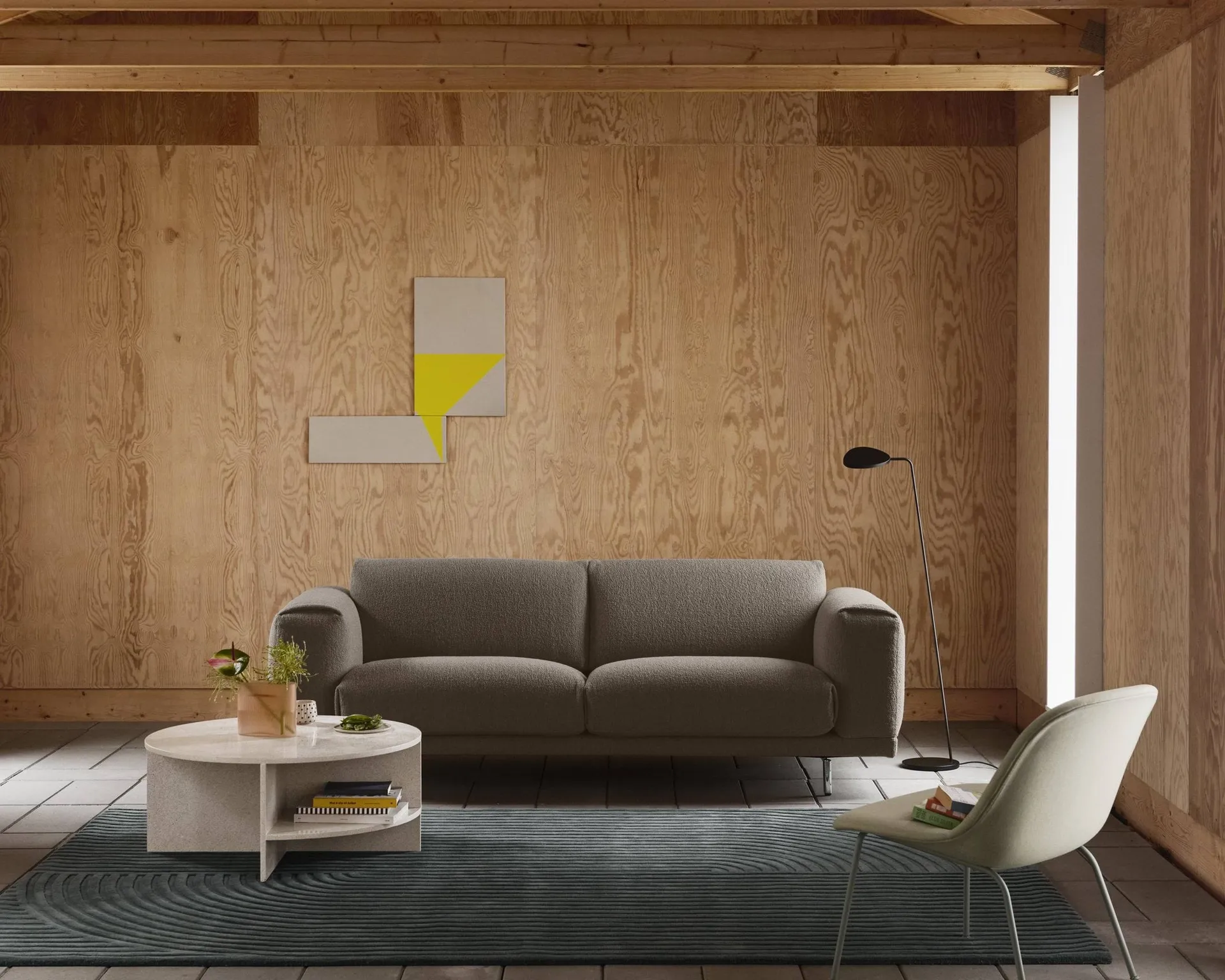 Relevo Rug Quattro wool rug, Dark green, 170x240 cm Muuto