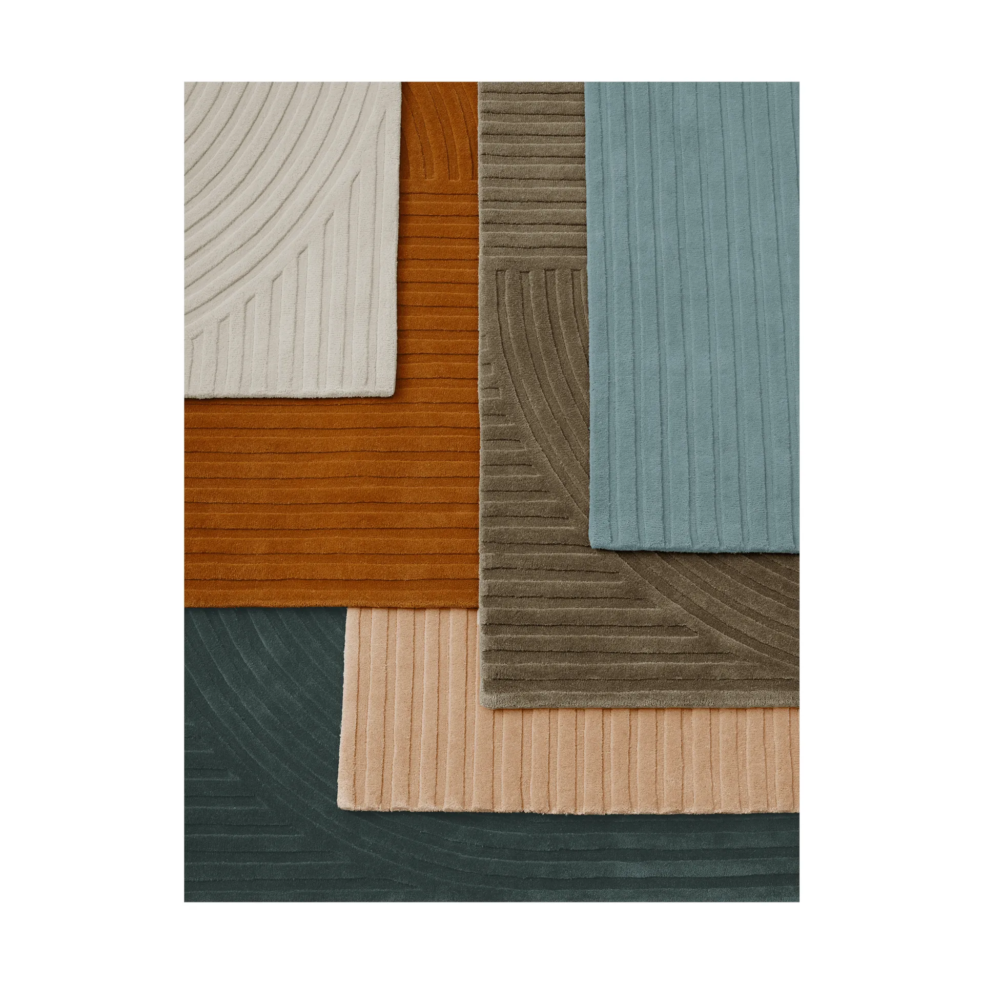 Relevo Rug Quattro wool rug, Light rose, 170x240 cm Muuto