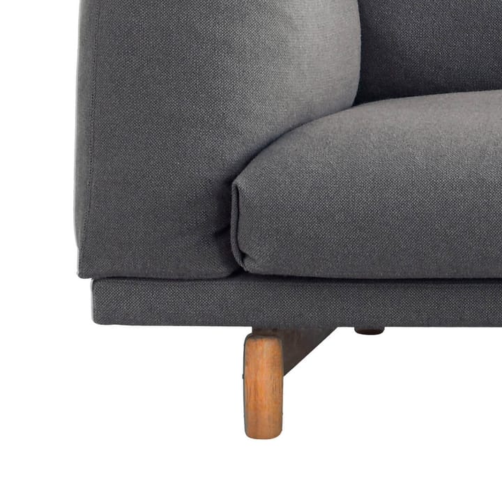 Rest sofa - 3-seat fabric steelcut trio ii 13 light grey. oak legs - Muuto