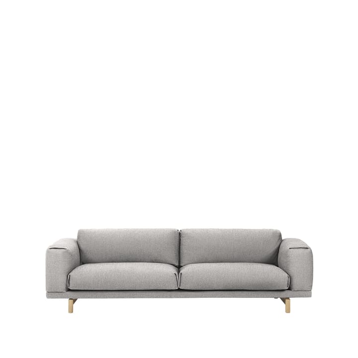 Rest sofa - 3-seat fabric vancouver 14 light grey. oak legs - Muuto