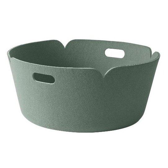 Muuto Restore storage basket round Dusty green | Scandinavian Design | Storage baskets | Green