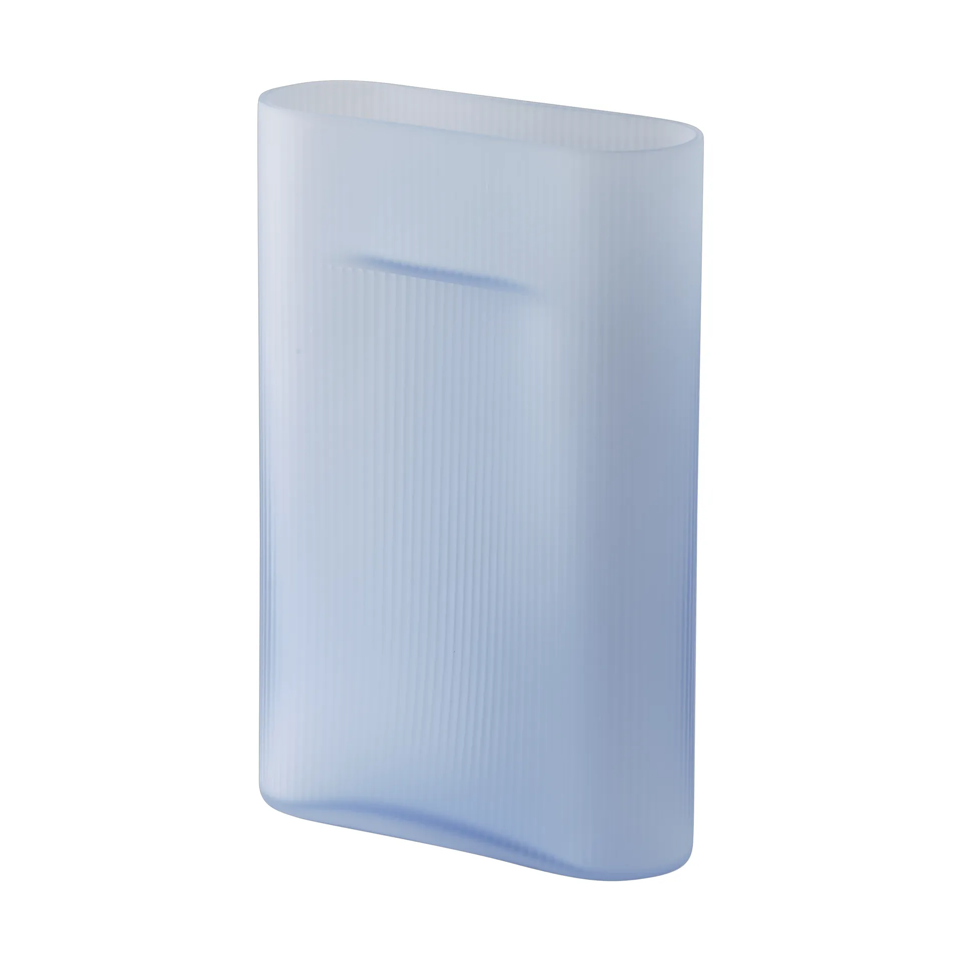 Ridge vase frosted glass 35 cm, Light blue Muuto