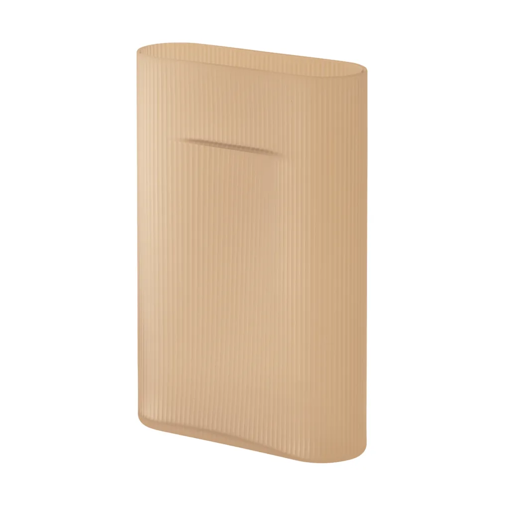 Ridge vase frosted glass 35 cm, Light orange Muuto