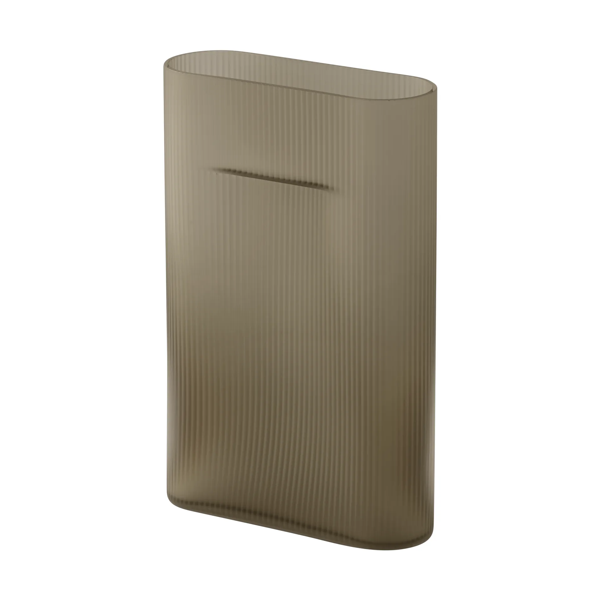 Ridge vase frosted glass 35 cm, Taupe Muuto