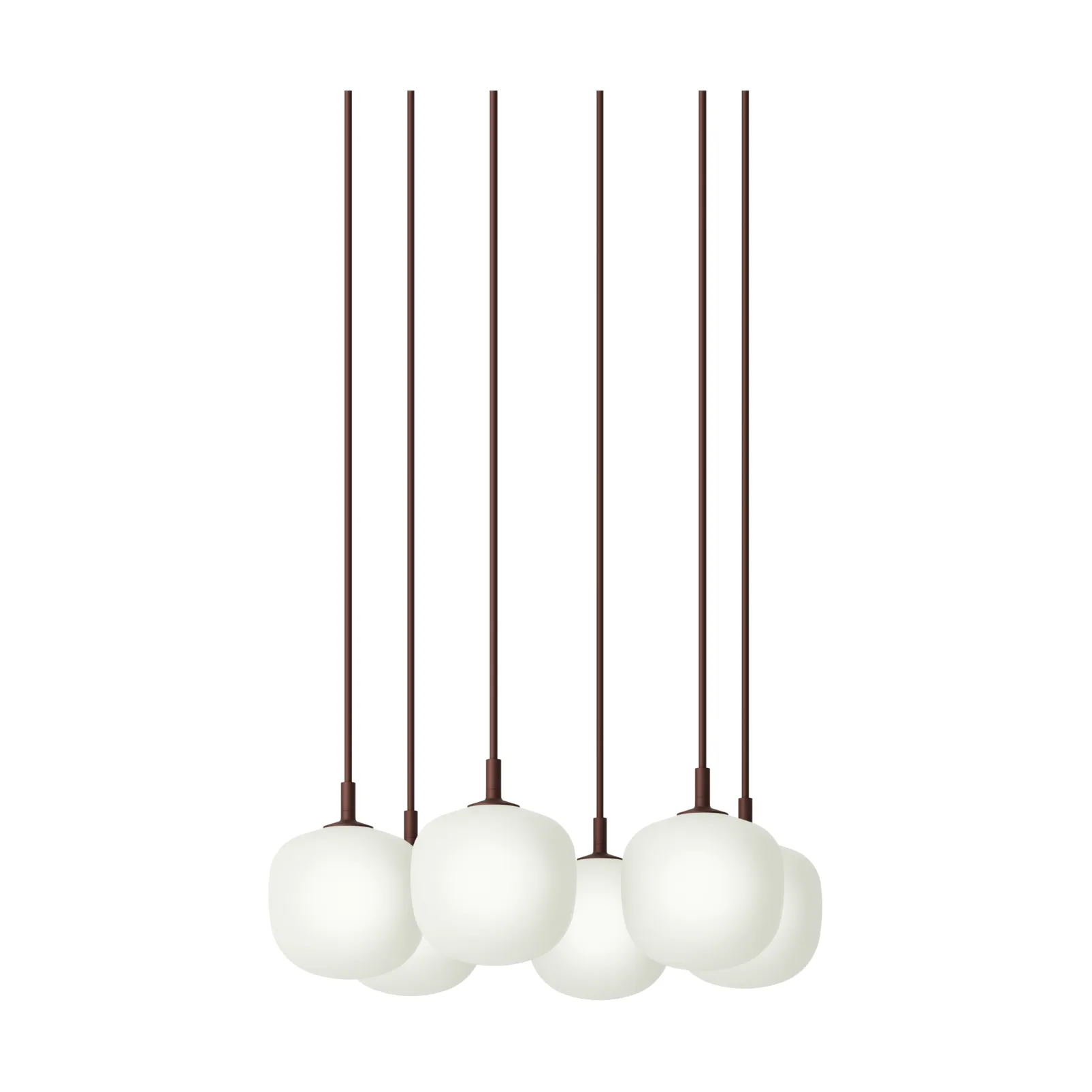 Rime Pendant Cluster 6 pendant lamp, Deep red, Ø12 cm Muuto