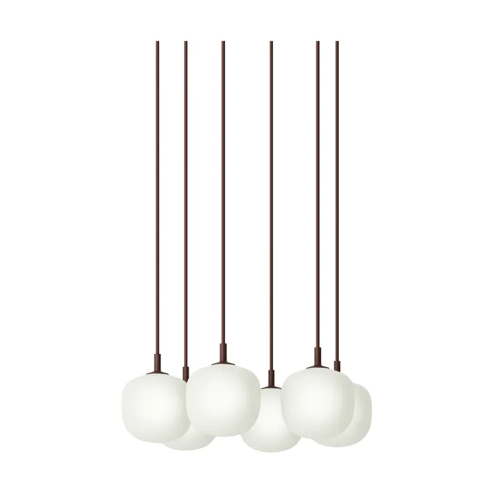 Rime Pendant Cluster 6 pendant lamp - Deep red, Ø12 cm - Muuto