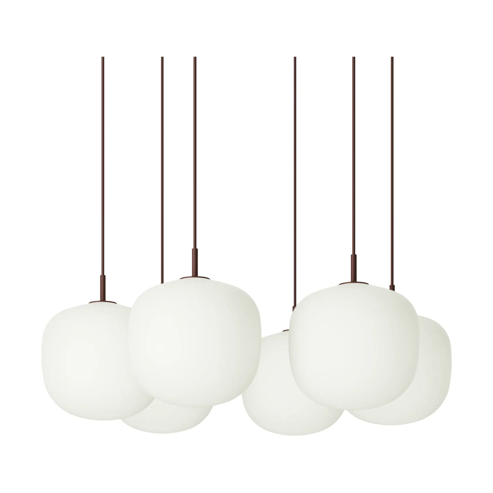 Rime Pendant Cluster 6 pendant lamp, Deep red, Ø25 cm Muuto
