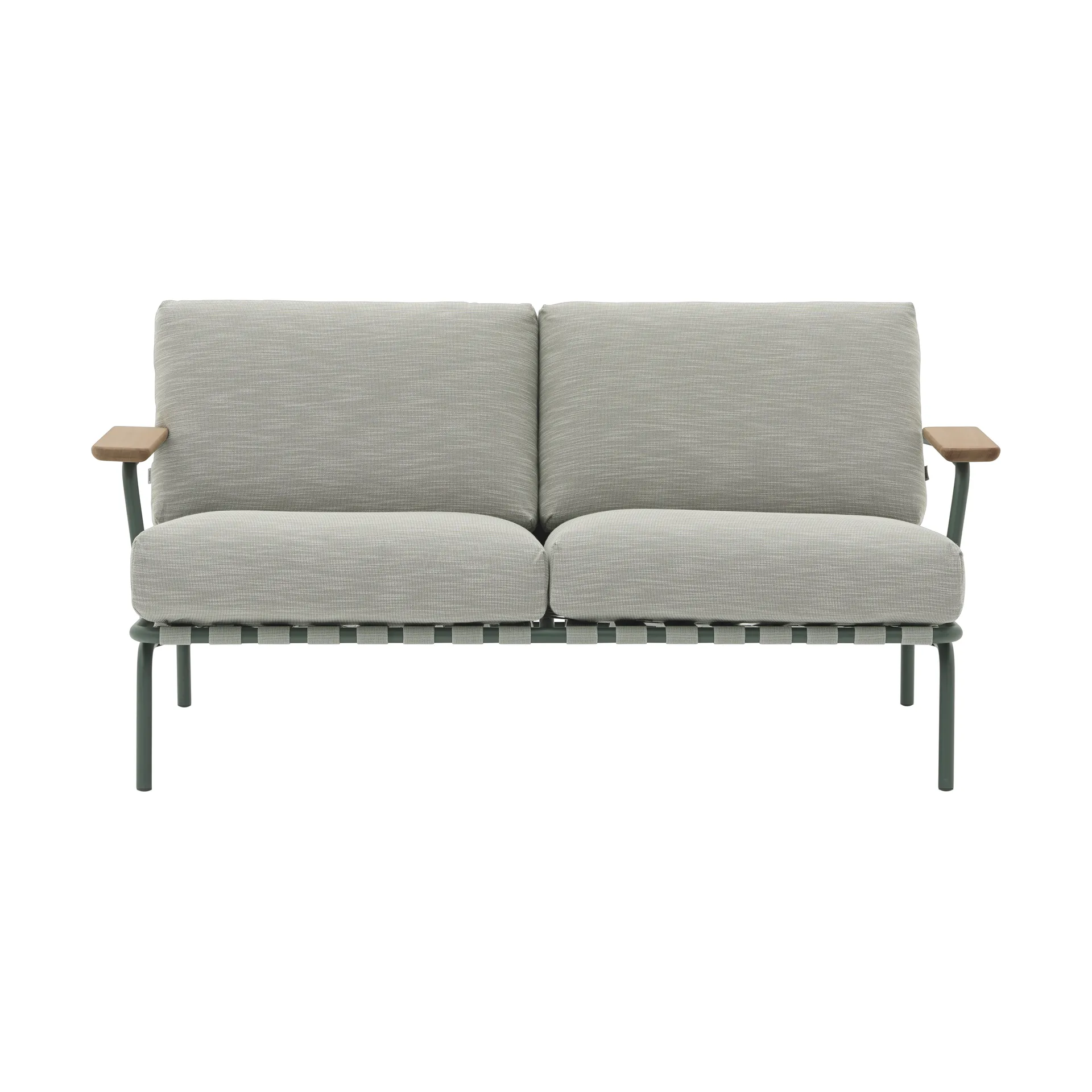 Settle 2-seater sofa, Ribbed Weave 2 Dark green Muuto