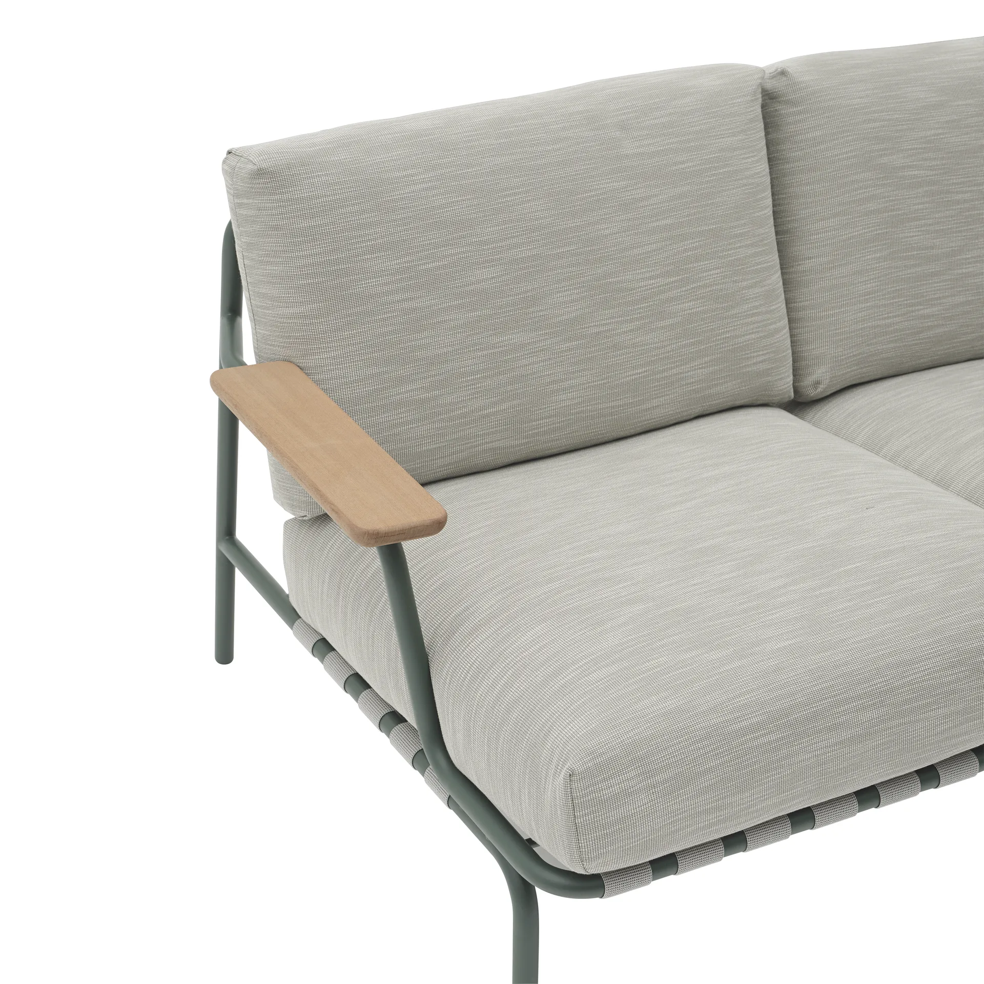 Settle 2-seater sofa, Ribbed Weave 2 Dark green Muuto