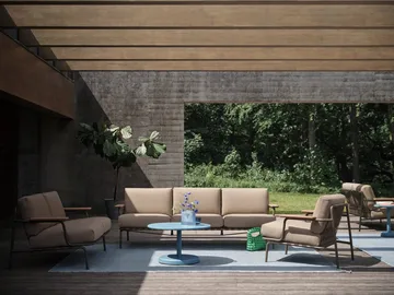 Settle 2-seater sofa - Ribbed Weave 5 Taupe - Muuto