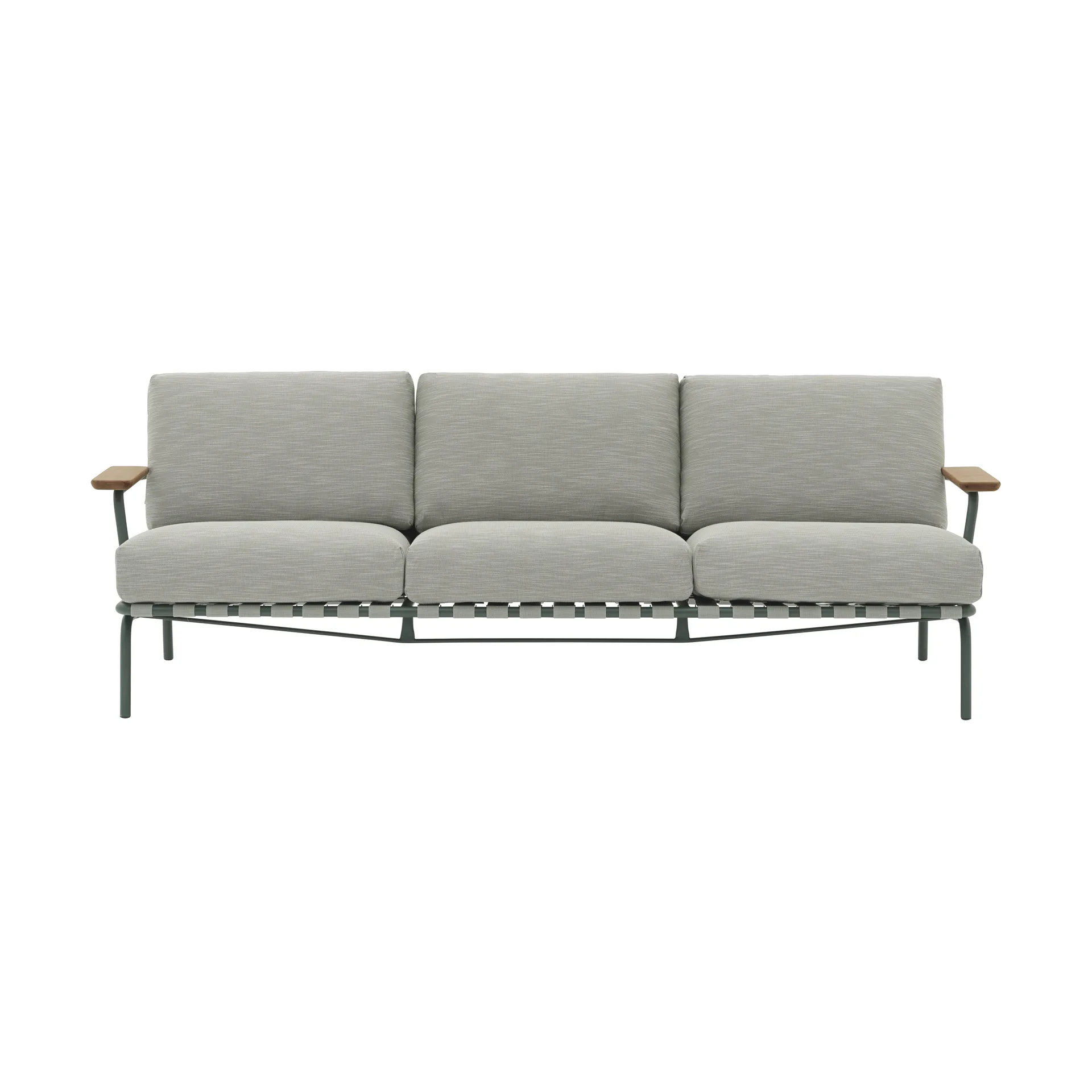 Settle 3-seater sofa, Ribbed Weave 2 Dark green Muuto