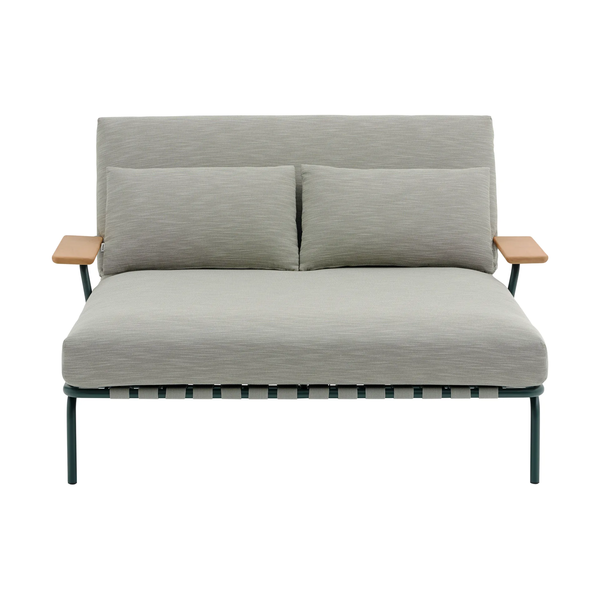 Settle chaise lounge, Ribbed Weave 2-dark green, with armrests Muuto