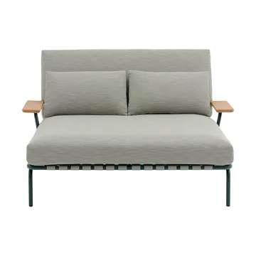 Settle chaise lounge - Ribbed Weave 2-dark green, with armrests - Muuto