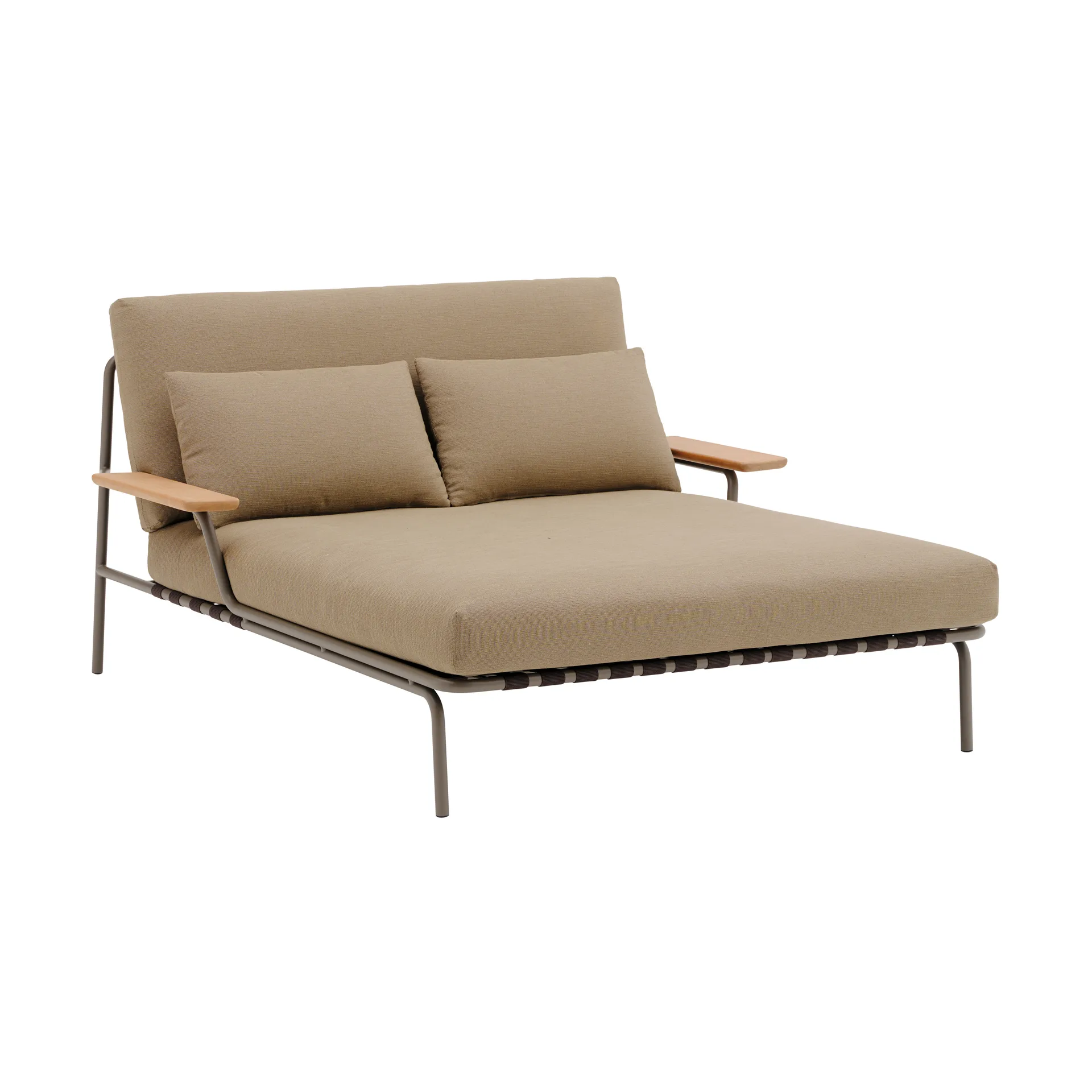 Settle chaise lounge, Ribbed Weave 5-taupe, with armrests Muuto