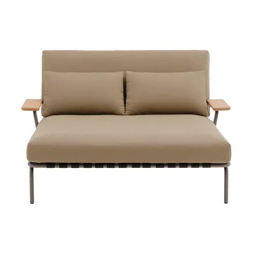 Settle chaise lounge - Ribbed Weave 5-taupe, with armrests - Muuto