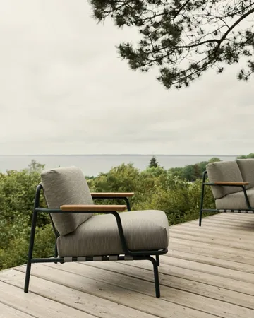 Settle lounge chair - Ribbed Weave 2 Dark green - Muuto