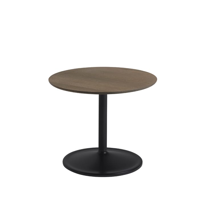Soft side table Ø48cm - Smoked oak-Black H: 40 cm - Muuto