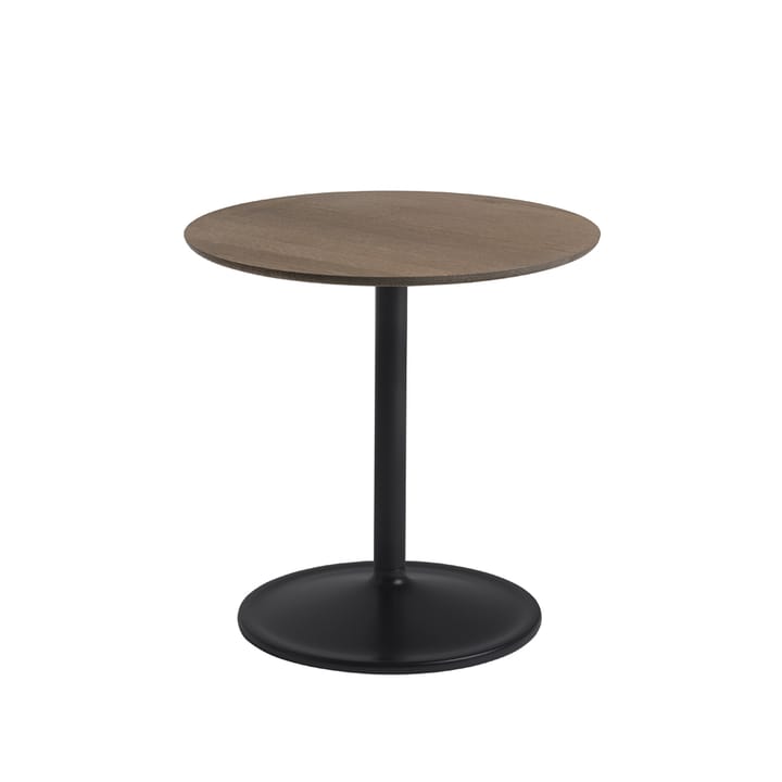 Soft side table Ø48cm - Smoked oak-Black H: 48 cm - Muuto