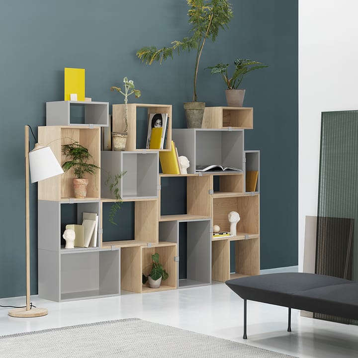 Stacked 2.0 shelving open, medium - light grey - Muuto