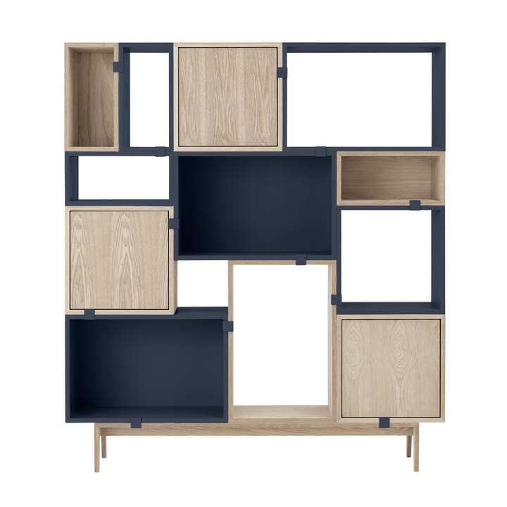 Stacked 2.0 shelving open, medium - midnight blue - Muuto