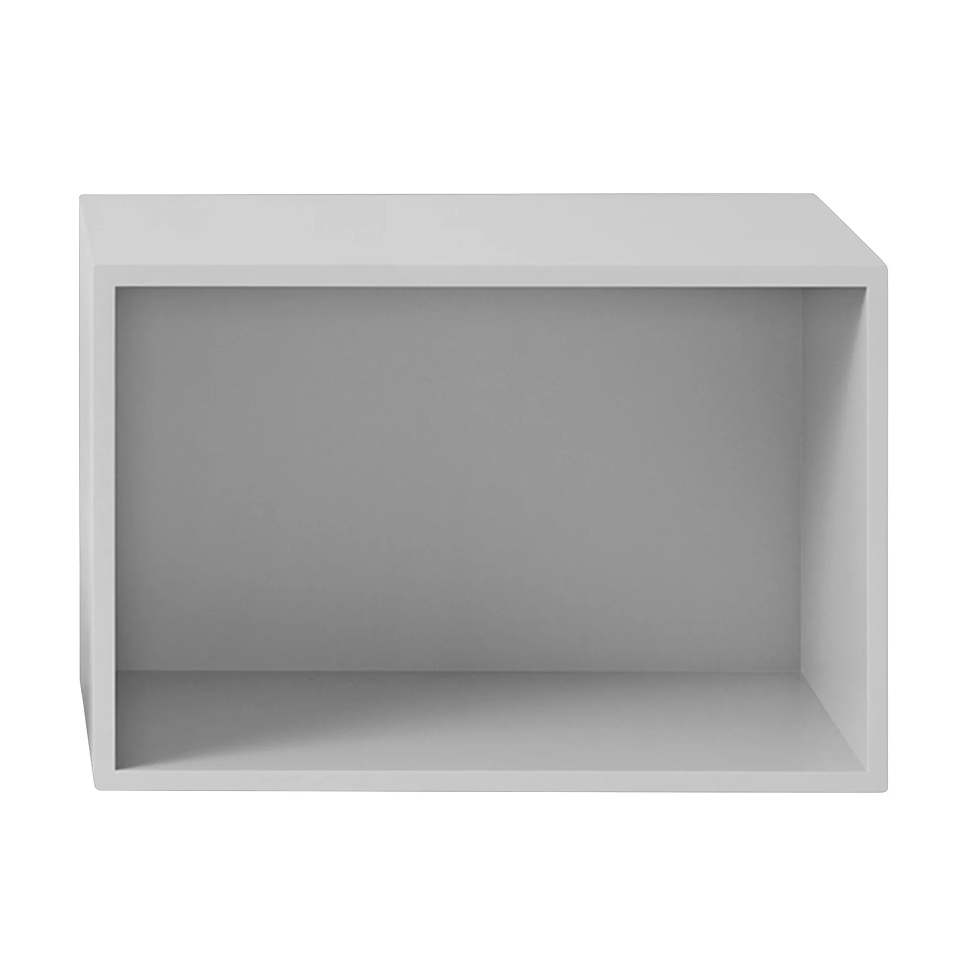 Stacked 2.0 shelving with back plate, large, light grey Muuto
