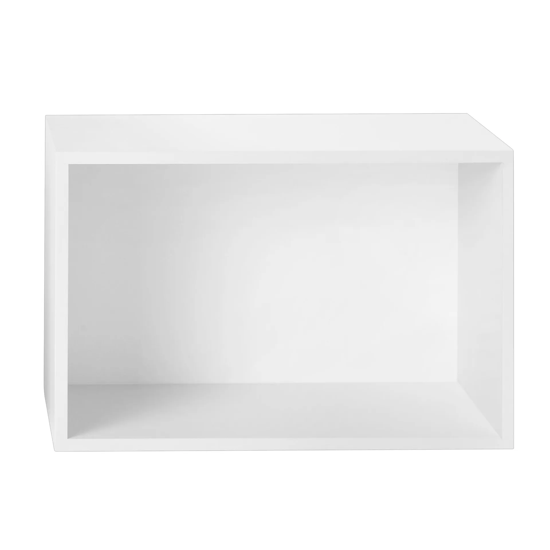 Stacked 2.0 shelving with back plate, large, white Muuto