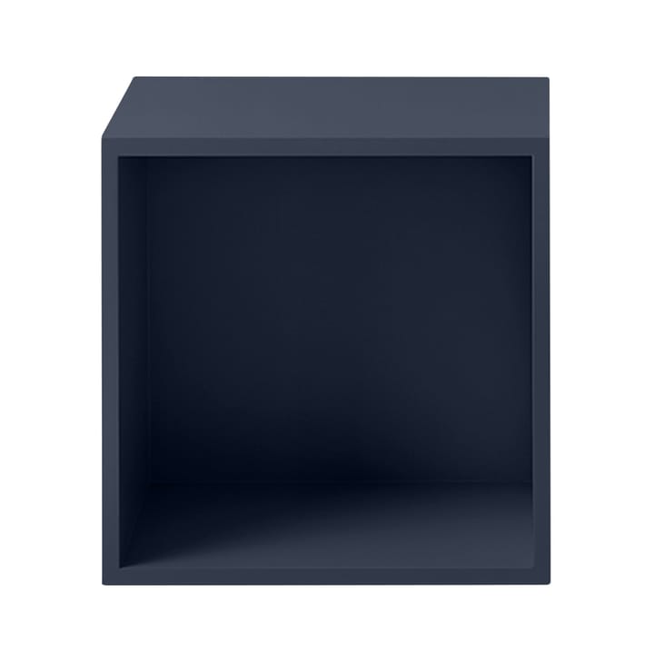 Stacked 2.0 shelving with back plate, medium - midnight blue - Muuto