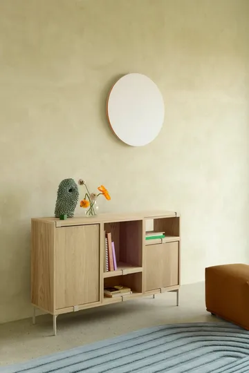 Stacked 2.0 shelving with back plate, medium - oak - Muuto