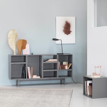 Stacked 2.0 shelving with back plate, small - grey - Muuto