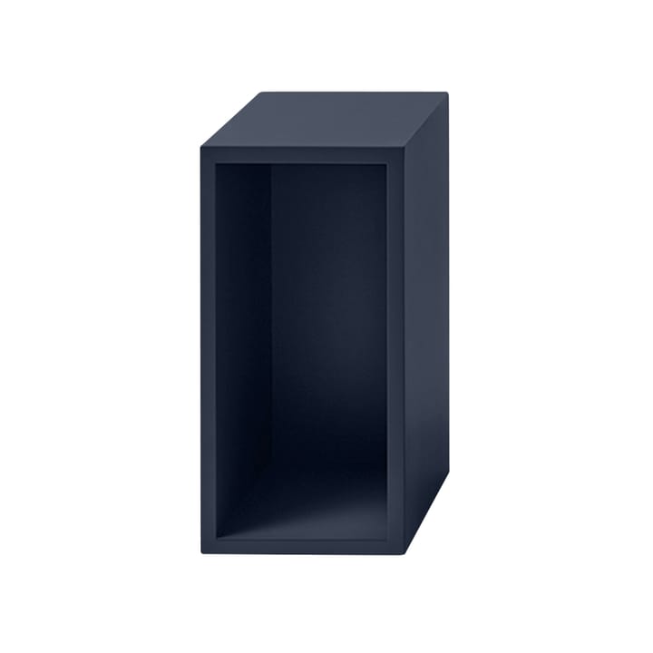 Stacked 2.0 shelving with back plate, small - midnight blue - Muuto