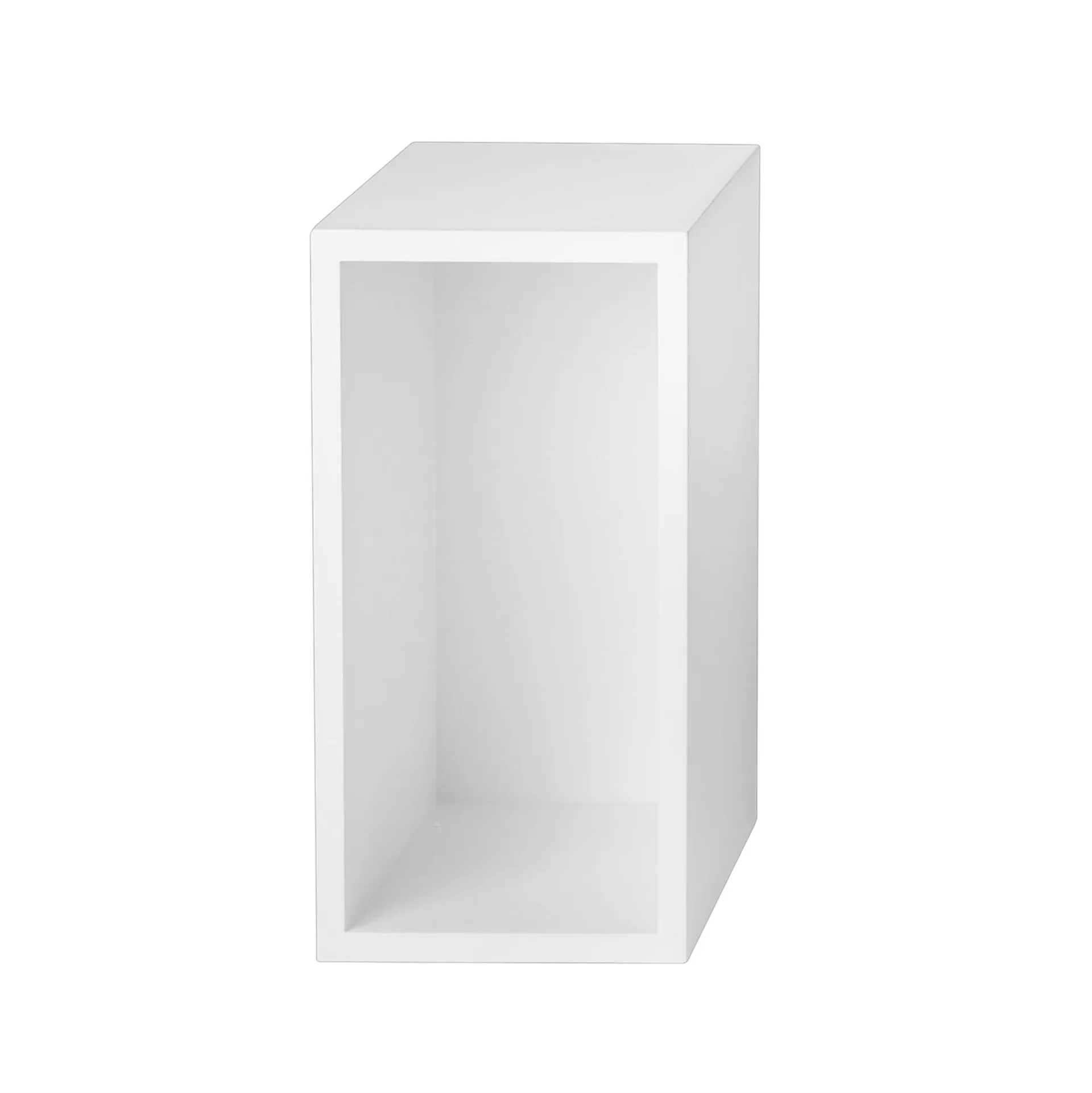 Stacked 2.0 shelving with back plate, small, white Muuto