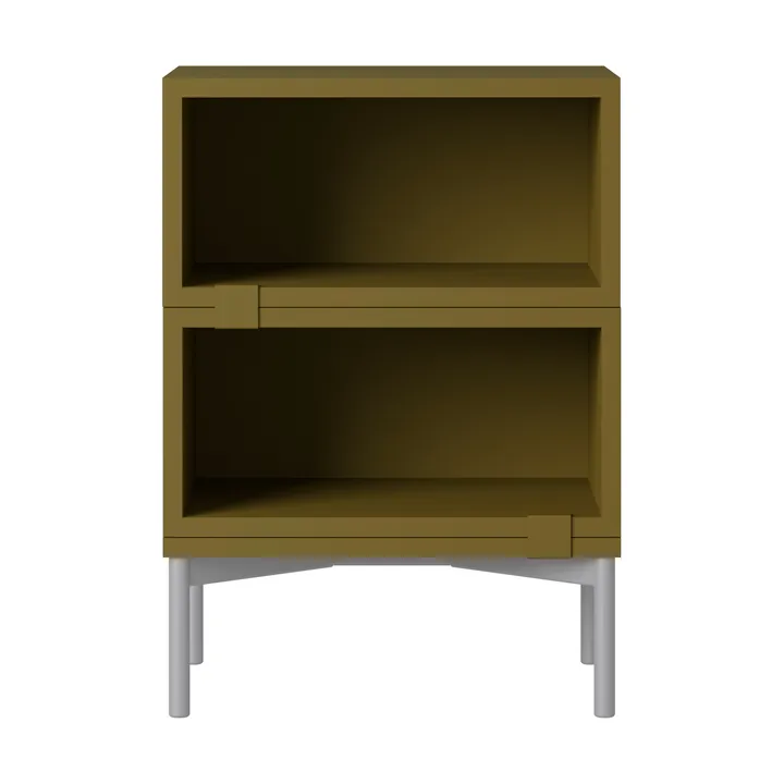 Stacked storage system bedside table configuration 1 - Brown green - Muuto