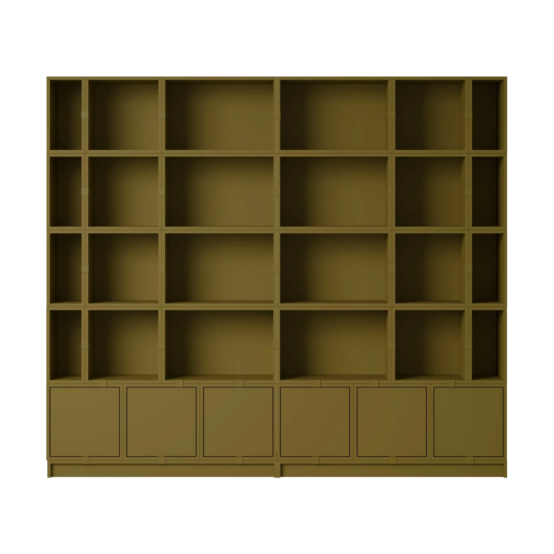 Stacked storage system Bookcase Configuration 1, Brown Green Muuto
