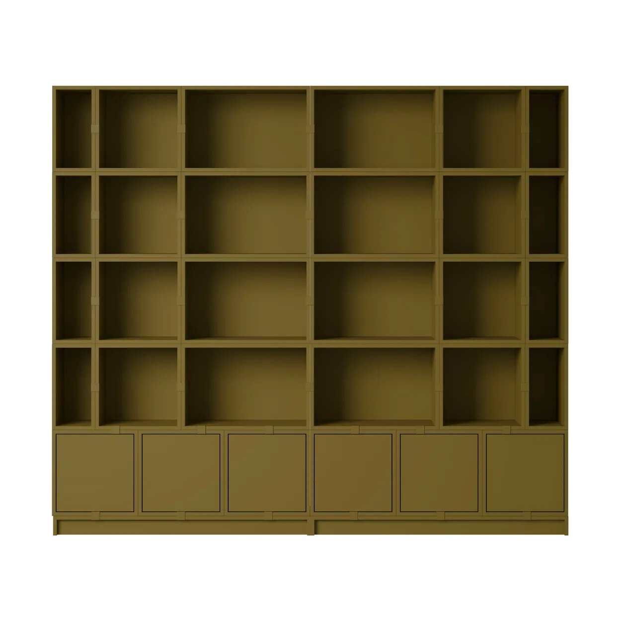 Muuto Stacked storage system Bookcase Configuration 1 Brown Green