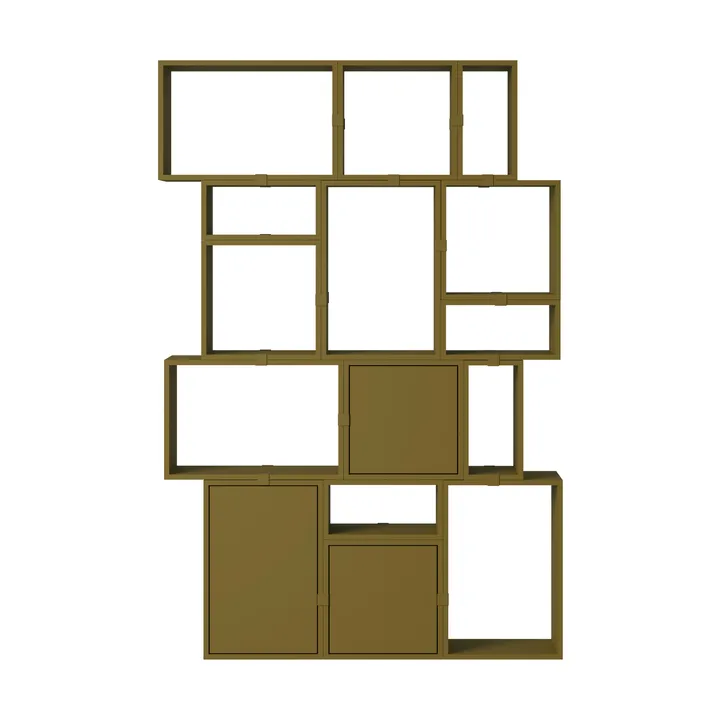 Stacked storage system bookcase configuration 2 - Brown green - Muuto