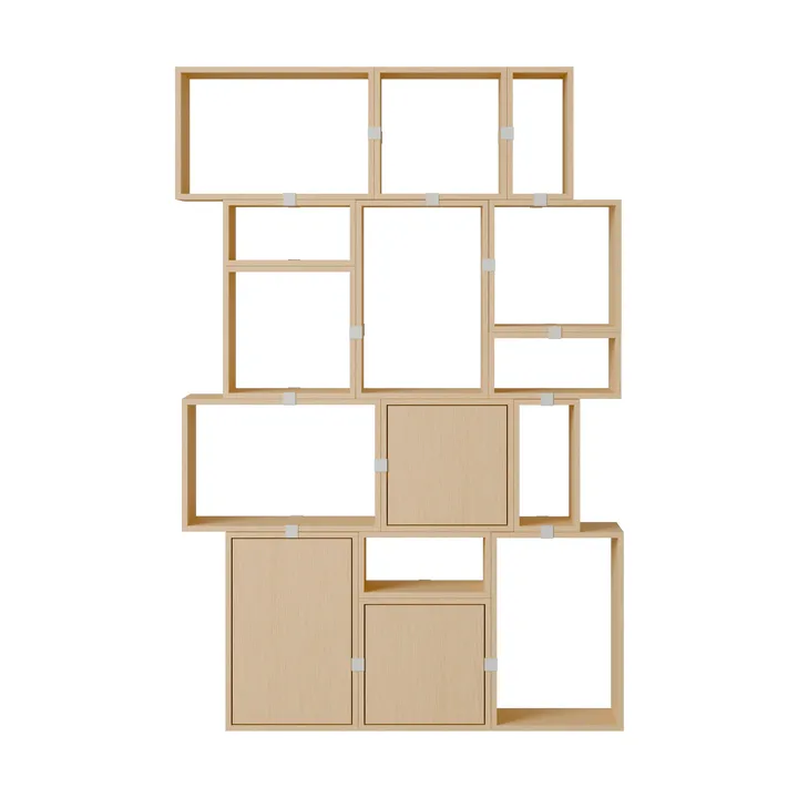 Stacked storage system bookcase configuration 2 - Oak - Muuto