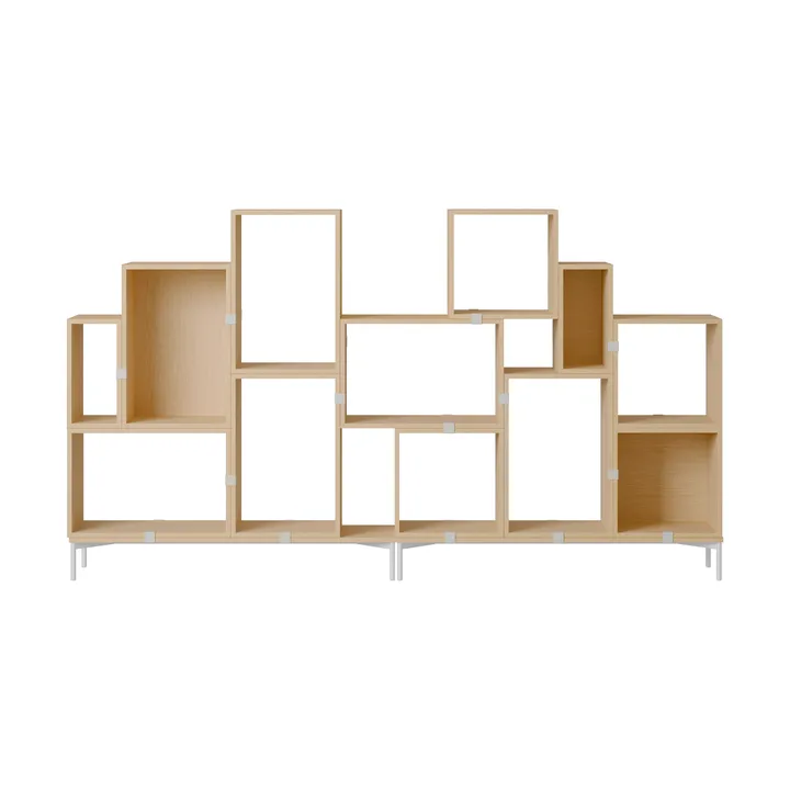 Stacked storage system bookcase configuration 3 - Oak - Muuto