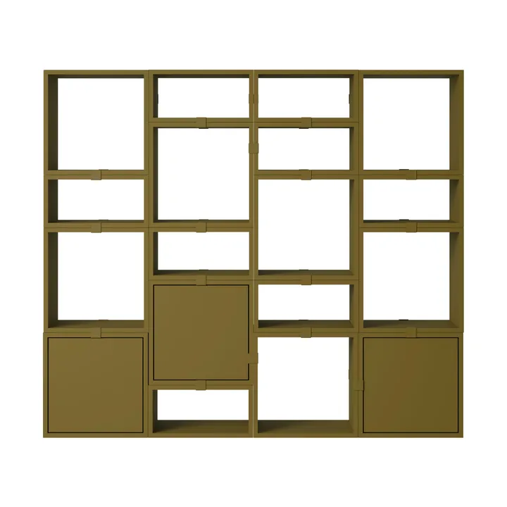 Stacked storage system bookcase configuration 4 - Brown green - Muuto
