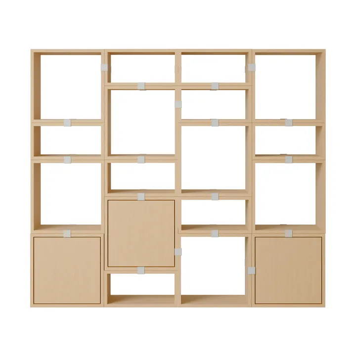 Stacked storage system bookcase configuration 4 - Oak - Muuto
