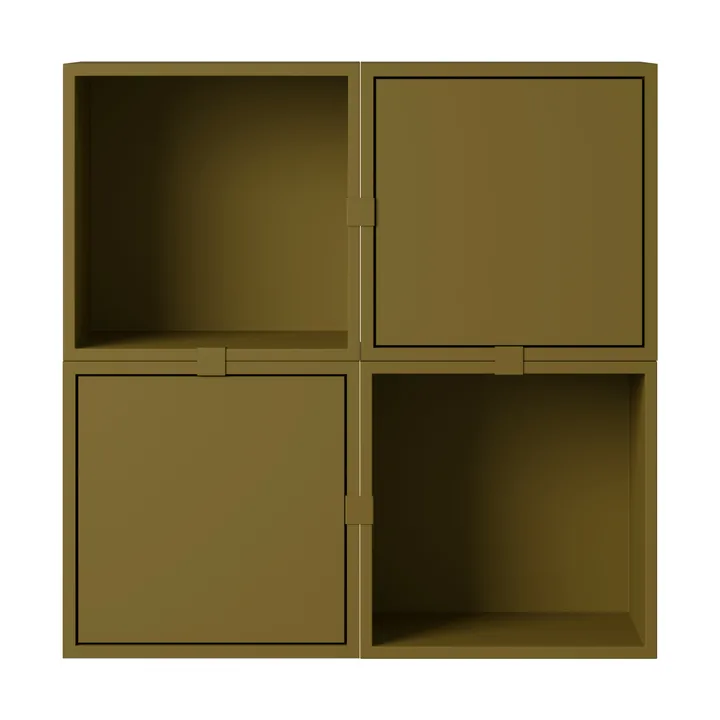 Stacked storage system hallway configuration 4 - Brown green - Muuto