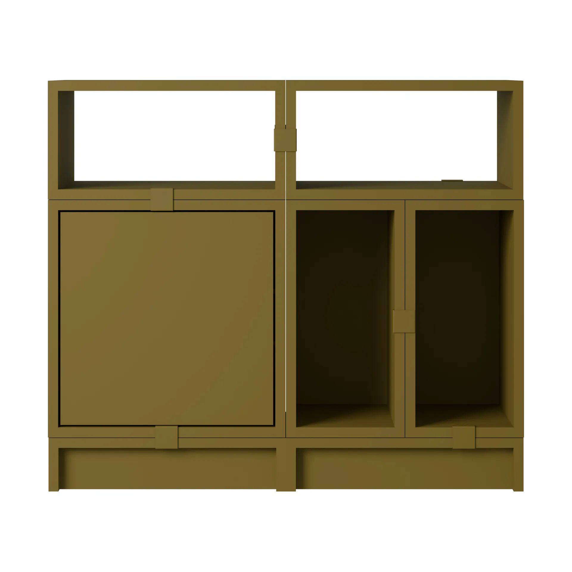 Stacked storage system office configuration 5, Brown green Muuto