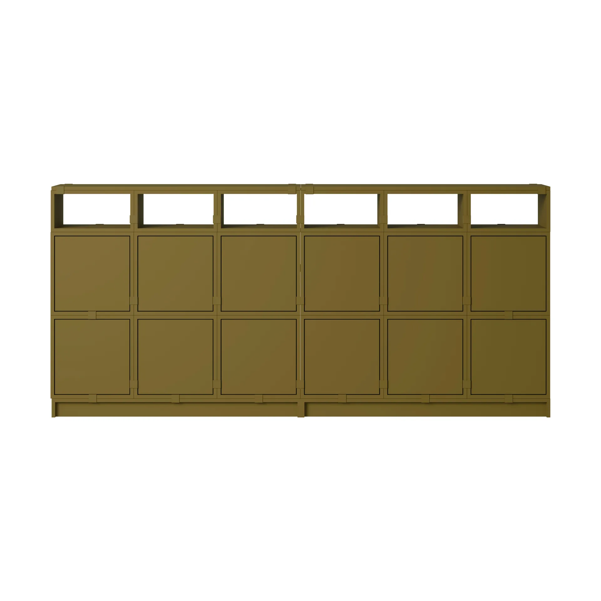 Stacked storage system sideboard configuration 1, Brown green Muuto