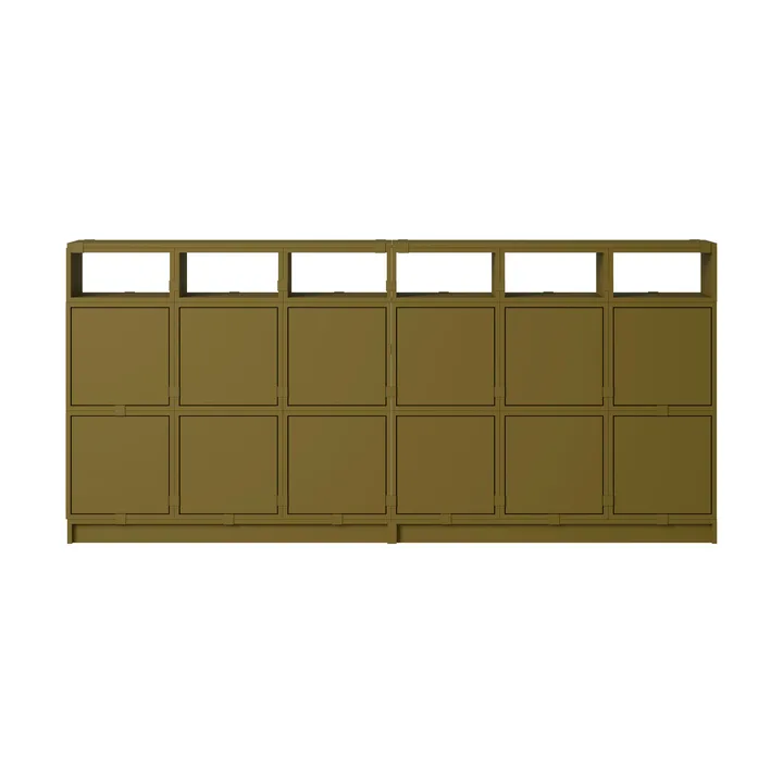 Stacked storage system sideboard configuration 1 - Brown green - Muuto