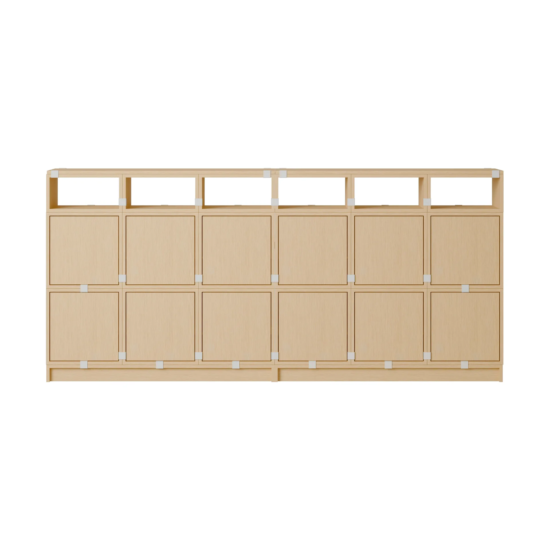 Stacked storage system sideboard configuration 1, Oak Muuto