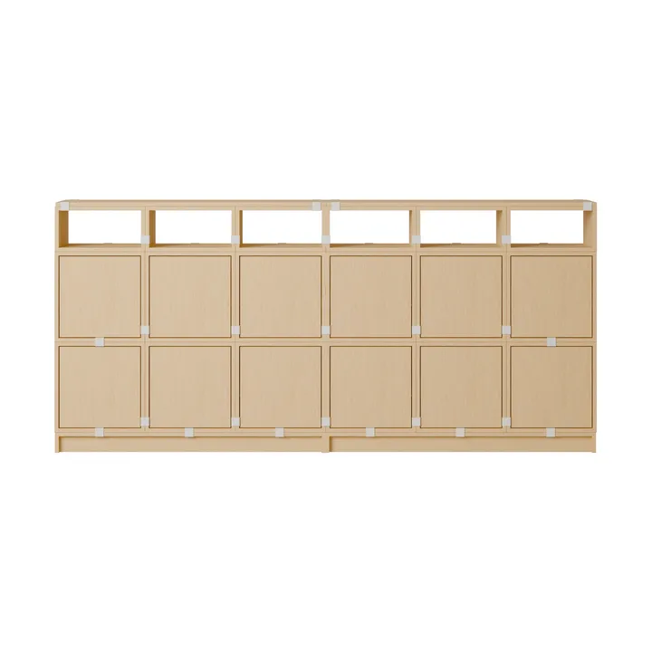 Stacked storage system sideboard configuration 1 - Oak - Muuto