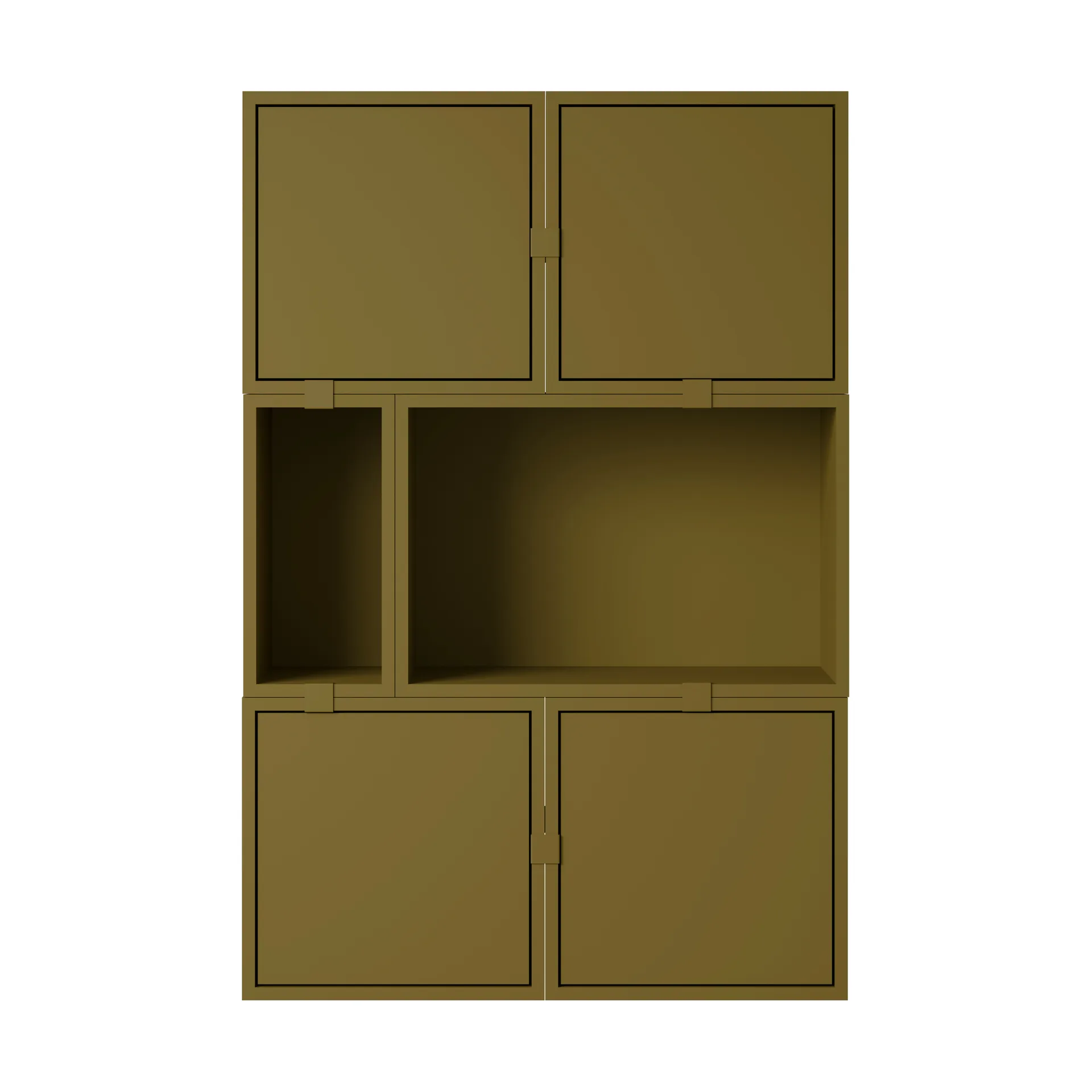 Stacked storage system sideboard configuration 4, Brown green Muuto