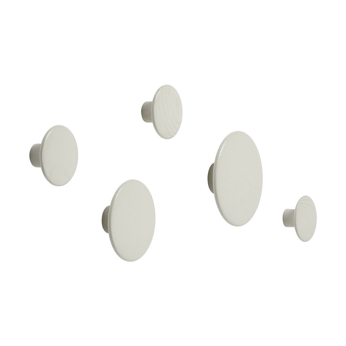 Muuto The dots 5-pack Off White | Scandinavian Design | Clothes hooks & hangers | White