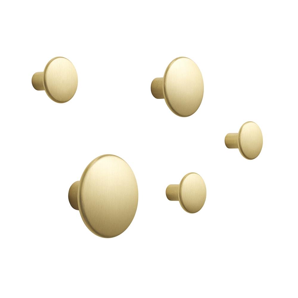 Muuto The Dots clothes hook metal 5 pack Brass | Scandinavian Design | Clothes hooks & hangers | Gold-coloured