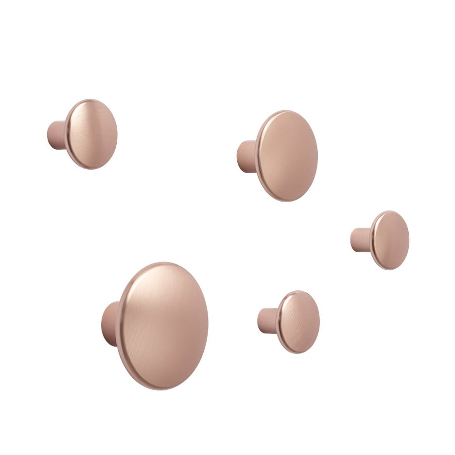 Muuto The Dots clothes hook metal 5 pack Rose | Scandinavian Design | Clothes hooks & hangers | Pink